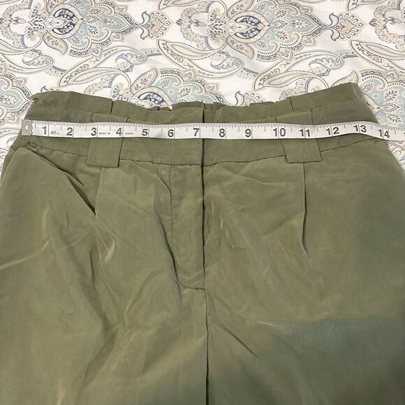 New! Express Olive Wide leg Paper bag pants - Picture 8 of 13